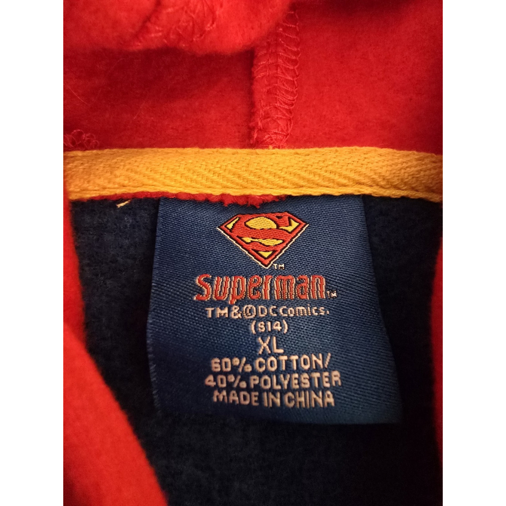 Superman Hoodie Full Zip Sweatshirt Jacket Mens Size XL Halloween Costume Hooded - Picture 2 of 2